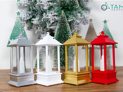 Nhà đèn Giáng sinh điện tử cao cửa trong suốt X-NHDEN-03